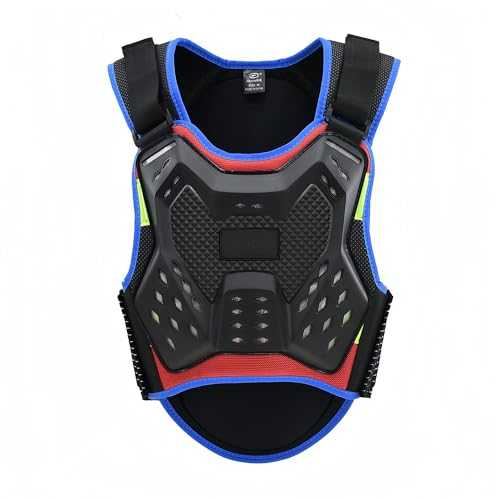 Bambini Moto Armatura Ciclismo Skateboarding Petto Posteriore Spine Protector Vest Bambini Moto Giacca per Il Corpo Della Colonna Vertebrale Blue,L