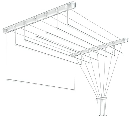 SEPIO Deckenwäschetrockner, 7 Stangen, 150 cm
