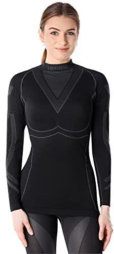 Ladeheid Maglia Termica Donna Manica Lunga LAGI004 (Nero/Grafite, L)