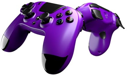 Gioteck VX4 Wireless Controller for PlayStation 4 (PS4) - Purple with Progammable Back Buttons - Bluetooth Compatible
