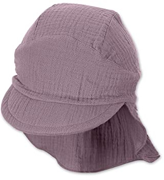 Sterntaler Unisex barn, skärmmössa, nackskydd, enfärgad, barnmössa, lila, normal, lila
