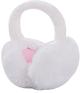 Surakey Damen Winter Ohrenschützer Faltbare Verstellbarer Ohrenwärmer Ohren Wärmeschutz Winter Plüsch Outdoor Faux Fur Earmuffs Plush warm Ohrenschutz Ohrenmuscheln für Frauen Mädchen Weiß