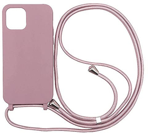 Ququcheng Cover Compatible con iPhone 15 Pro Max(6.7),Cellulare Girocollo Custodia con Cordino TPU corda Silicone Case Bumper per iPhone 15 Pro Max(6.7) Custodia-Rosa Oro