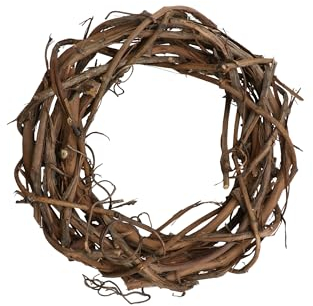 GLOREX 6 3804 725 - Rattankranz, Natur, ca. 30 x 30 x 8 cm, geeignet als Tisch-, Wand- oder Türschmuck