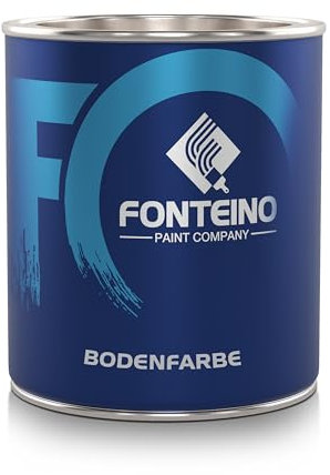 Fonteino Bodenfarbe Bodenbeschichtung Betonfarbe Betonbodenfarbe Kellerboden, geruchsarm - Platingrau 750ml