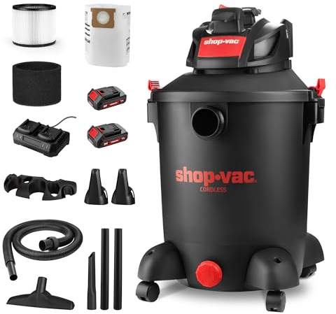 Shop-Vac 10 Gallon Wet Dry Vacuum Cleaner, 8.0 Peak Kpa Shop Vacuum with Blower Function, Cordless Vacuum Cleaner for Pet Hair, Jobsite, Garage, Home & Workshop