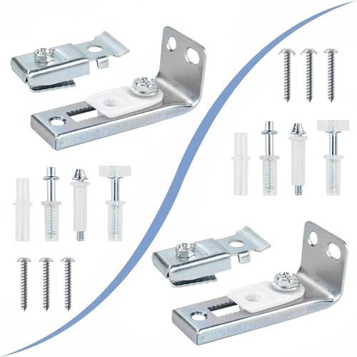 HEKOBAG Bifold Door Hardware Repair Kit, 2 Pack Bi-fold Sliding Closet Door Hardware Kit for 7/8 to 1 Track, Includes Top & Bottom Brackets, Top & Bottom Pivots,Guide Wheel for Folding Pocket Door