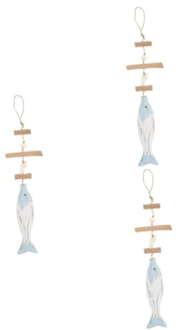 Zerodeko 3piezas Decoración De Pared De Pescado Para Hogar Accesorio Náutico Elegante Para Sala De Estar y Dormitorio Adorno Diseño Mediterráneo