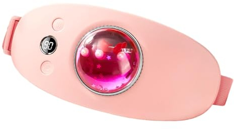 perfk Menstruations-Heizkissen, schnelle Erwärmung mit 3 Heizstufen, elektrisches Heizkissen, Bauchwickelgürtel für Frauen und Mädchen, Rosa