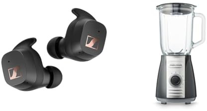 Sennheiser SPORT True Wireless Earbuds - Bluetooth In-Ear Headphones for Active Lifestyles & Morphy Richards Total Control Glass Jug Blender with Ice Crusher Blades, 5 Speed Settings