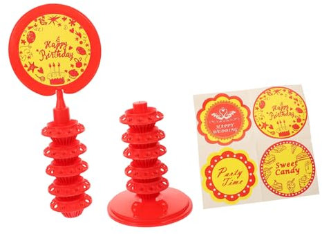 Cabilock Présentoir À Sucettes En Plastique Robuste Outil De Présentation De Sucettes Support De Magasin De Détail Présentoir De Bonbons Pour Fête De Mariage Anniversaire Couleur Rouge