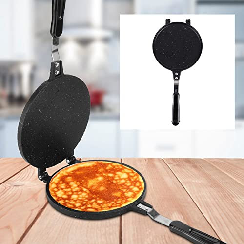 Changor Kitchen Accessories, Aluminum Non-Stick Waffle Maker Round Shape Waffle Black for Home Cooking for Making Waffles for Cake Maker