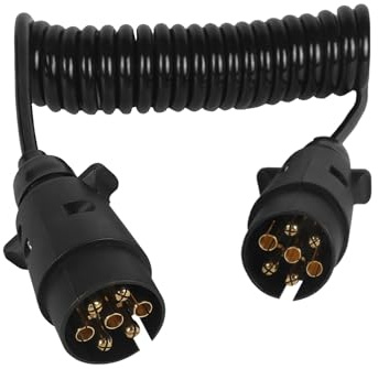 AOHEWEI Câble d'extension de remorque 7 Broches 2,5 m Câble de remorque 7 Broches avec Prise de remorque vers Prise 12 V pour remorque, Camion, Bateau | Avec prise de remorque pour remorque, camion, bateau, caravane ou autre véhicule utilitaire