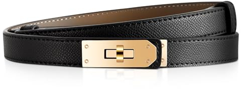 DUNSOO Gürtel Damen, klassischer Einfarbiger Legierungs Twist Lock Verstellbarer Dünner Gürtel, Geeignet Für Kleiderdekoration, Jeans, Kleid. Damengürtel