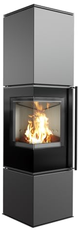 KRATKI Kaminofen aus Stahl Ren/L Links Ø 150 7 kW mit Türfeder