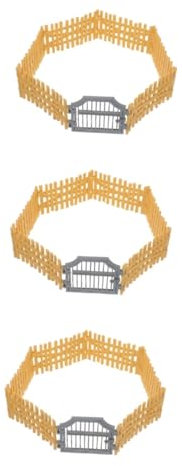 KONTONTY 3 Ensembles Modèle De Clôture Tapis De Jeu De Ferme Jouets pour Chevaux Jeu d'animaux Hauts De Forme De Clôture Panneau De Clôture pour Animaux De Ferme Clôture PVC Yellow