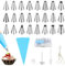 29 Pièces Kit Douilles Pâtisserie Professionnel avec Douilles en Acier Inoxydable, Poche à Douille Réutilisable Outils de Cuisine pour Décoration Gâteaux Cupcakes et Patisseries Accessoires DIY