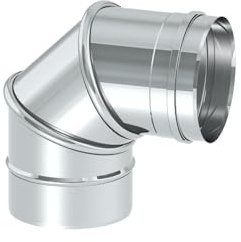 Schornstein Winkel/Bogen drehbar 0-90 Grad aus Edelstahl, Durchmesser 180 mm