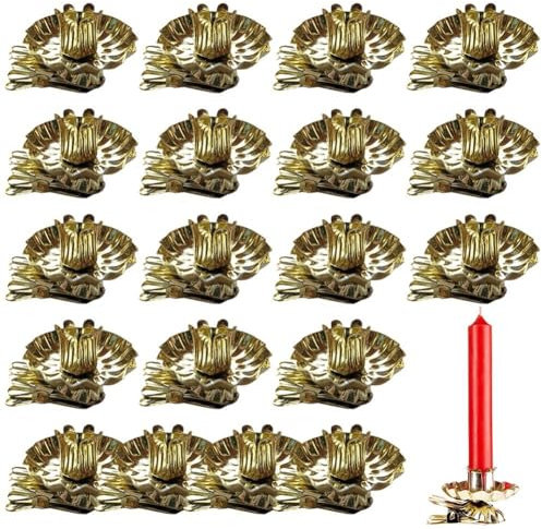 Dinntty 20 Stück Weihnachtsbaum-kerzenhalter-Clip, Metall-Kerzen-Clip Auf Kerzenhaltern, Fenster-kerzenhalter-Klemmen, Traditionelle Kerzenhalter-Clips