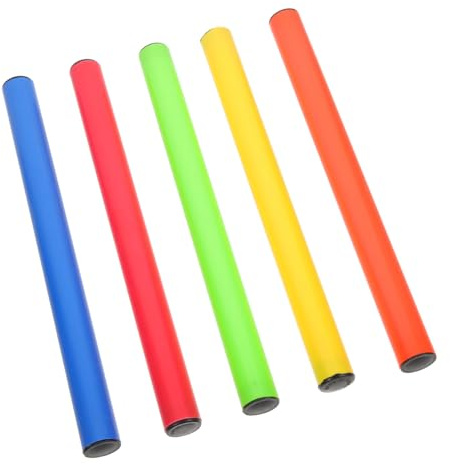 Veemoon 5 Bâtons de Relais Faciles à Transmettre en Plastique Légers Design Simple Bords Lisses pour Course de Relais en Extérieur pour Garçon et Filles et Adultes