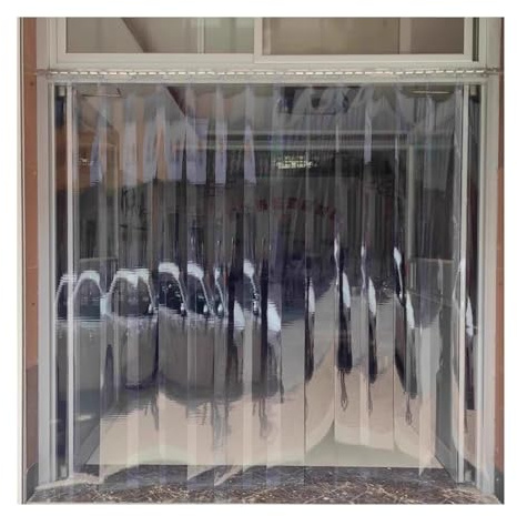 Qulamrdk Transparent Streifenvorhang, Lamellen Streifen Insektenschutz Industrievorhang Vorhang Geeignet für Wohnzimmer und Küche, Transparent und Wasserdicht(135x240cm/53.15x94.49in)