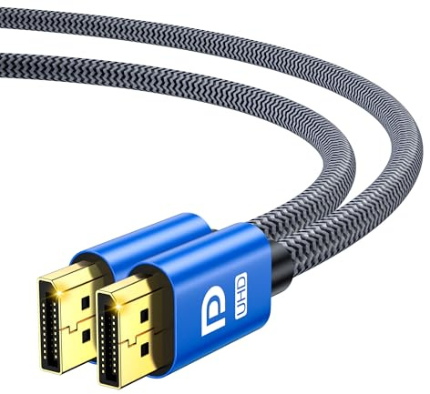 Zazalon 8K DisplayPort Kabel 1.4, 8K@60Hz, 4K@144Hz, 2K@240Hz, HBR3 32.4Gbps, HDR10, DSC 1.2, HDCP 2.2, G-Sync&FreeSync, DP 1.4 Kabel für Gaming-Monitor, Grafikkarte, Laptop, TV - 5M, Blue
