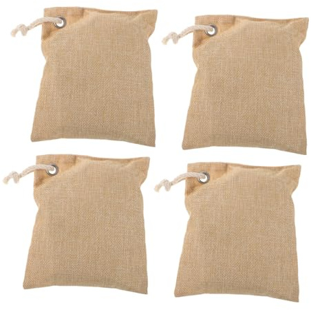 TOPPERFUN Sacchetti di Bambù Attivato Assorbi Odori e Umidità, Riutilizzabili, da 200g per Scarpe e Bagno, Casa e Piccoli Spazi