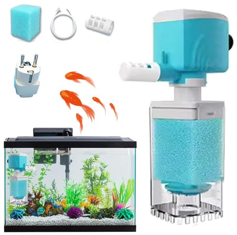 Snrtevu Automatisches Aquarium Filtersystem, Aquarium Filter, Quiet Aquarienfilter FüR Optimale Wasserreinigung Und Sauerstoffversorgung In Aquarien (4W/450h)