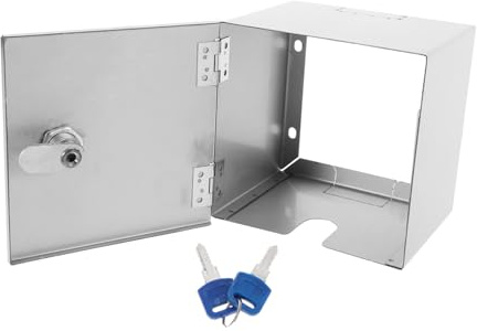 FOYTOKI Caja Protectora Para Enchufes De Exterior De Acero Inoxidable Resistente La Intemperie Con Cerradura Antirrobo Cubierta Para Caja Eléctrica Seguridad Infantil y Uso Versátil Interi