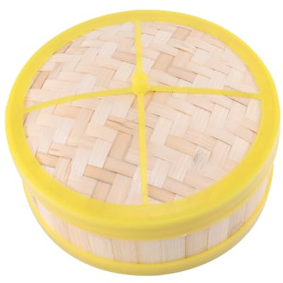 TOKIDNY Bamboo Steamer 20Cm with, Single Tier Basket and Lid for Steaming Dim Sum, Dumplings, Vegetables, and Rice – Chinese Food Steamer for Kitchen Cooking