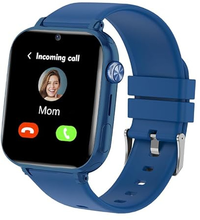 Ruopoem Reloj Inteligente Niño 4G, Reloj GPS Niños Localizador y Llamadas SIM SOS Chat Videollamada Juego Despertador Impermeable Modo Clase, Smartwatch Niños con Tarjeta SIM Regalo Niña Niño