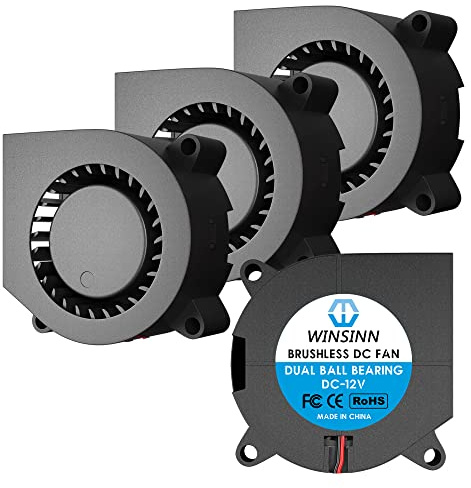 WINSINN 40 mm Gebläse Lüfter 12 V, 3D-Drucker Micro 12 Volt Lüfter Gebläse 4020 Doppelkugellager, bürstenlose Kühlung 40 mm x 20 mm 2PIN (4er Pack)