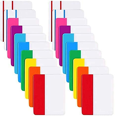 LuLyLu 400 5,1 cm selbstklebende Tabs, beschreibbare und repositionierbare Aktenregister für Buchseiten oder Marker, 20 Sets mit 10 Farben