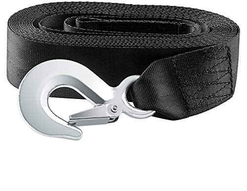 CarBole Heavy Duty Tow Rope,Marine Boat Trailer Winch Strap with Hook,Tow Belt,2 inches x20 feet,Work Limited 3300 lbs for Cars Trucks Boat
