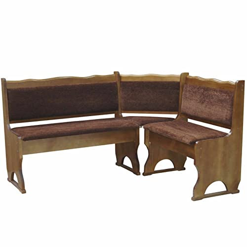 k koma Polster Eckbank Kiefer Holz, Eiche Farbe mit Polsterung MASSIVHOLZ - NEU BRAUN (100 x 100)