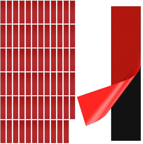 URAQT Kraftig Dubbelsidig tejp, 72 pcs Tejp 90 * 20MM Kraftig Montering Enkel Att Dra Bort Vattentät Skumtejp Rectangle Röd Film Svart PE-Skum Dubbelsidigt Limför Bil, Heminredning, Kontorsdekor