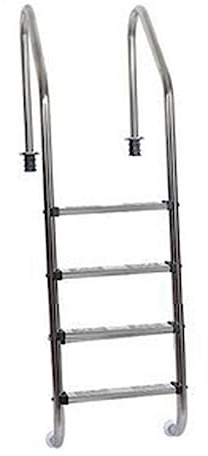 DOZPAL Échelle de Piscine enterrée en Acier Inoxydable avec pédale épaisse résistante à l'usure pour Piscine intérieure/extérieure - Capacité de Poids de 200 kg,C-4steps