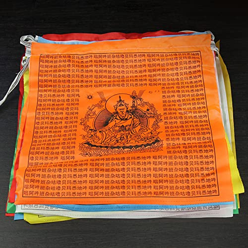 ETomey Budista Tibetano, Banderas de oración/meditación, decoración del hogar Zen, al Aire Libre, Banderas de oración Budista tibetana, Longitud 5 M, Paquete de 10