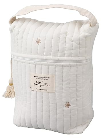 Gestickte Windeltasche, Süßes Quilt-Stickmuster, Windeltasche aus Baumwolle, Kinderwagen-Reißverschlusstasche, Kinderwagentasche, Kinderwagenwindeln für Flaschentücher, Schnuller
