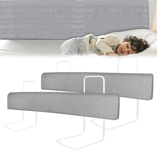 LZQ 2 sponde di protezione anticaduta per letto dei bambini, forma regolabile, altezza regolabile, per bambini e neonati, grigio, 150 cm