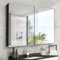 Seenvlog Bathroom Medicine Cabinet with Mirror, 80cm*60cm 2 Doors Mirror Medicine Cabinet Black Aluminum Wall Mounted Mirror Cabinet for Bathroom Organizer Waterproof……