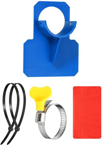 QUARKZMAN Soporte de Tubería para Piscina Soporte de Manguera para Piscinas Elevadas Accesorio para Evitar Caída de Tuberías con Cinta Adhesiva Bridas y Abrazadera de Tubería Azul