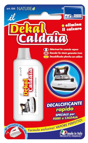 PARODI & PARODI - Decalcificante Ferro da Stiro a Caldaia per Decalcificare Ferri da Stiro, Accessori Casa Elimina Calcare Rapidamente Ripristinando l'Erogazione Ottimale del Vapore, 1 Dose - 20 ml