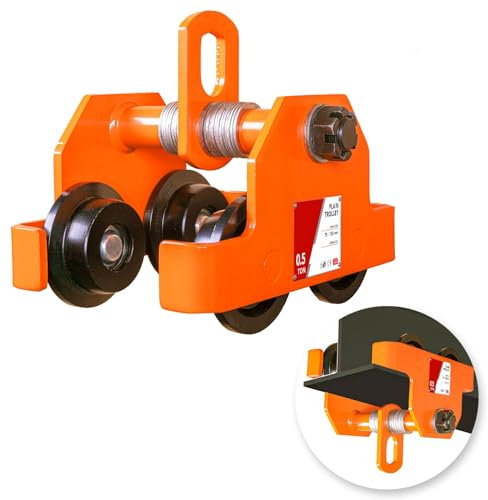 Doppelräder Balken Laufkatzen 0.5T, 3-5 Verstellbarer I-Trägerwagen, manuell schiebender Trolley-Hebezeug mit Doppellaufrollen, Schublaufrollenwagen zum Heben