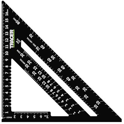 Tracer Speed Square 175 mm – Sparrenwinkel & Anschlagwinkel für Zimmerei, Tischler und Dachdecker