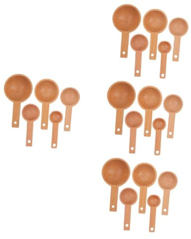 TOPBATHY 20 Pezzi Set Di Cucchiai Dosatori In Faggio Misurino Cucchiaio Cucchiaio Dosatore Cucchiaio Di Legno Cucchiaio Da Cucchiaio Da Bucato Cucchiaio Da Bucato Per Barattoli