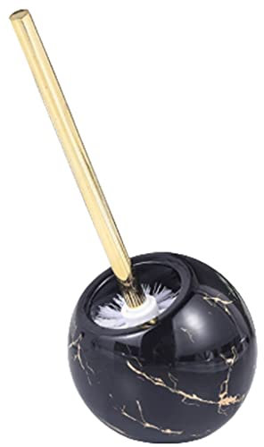 Brosse WC en forme de dôme en céramique et support - Poils en nylon noir - Brosse à récurer pour salle de bain - Ustensiles de nettoyage sur pied