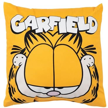 United Labels Garfield Kissen, Kopfkissen 40x40 cm, Gelb, Sofakissen, Dekokissen für Fans