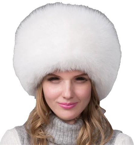 Mkjuuior Dicke, warme Wintermütze für Damen, mit Ohrenschützern, Weiß, weiß, Einheitsgröße