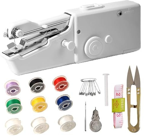Mini-Nähmaschine, Handnähmaschine, kabellose tragbare elektrische Nähmaschine mit Nähzubehör für Anfänger, geeignet für Kleidung, Vorhänge, DIY Home Travel